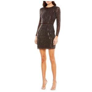 NWT Mac Duggal Long Sleeve Sequin Mini Dress. Size 10